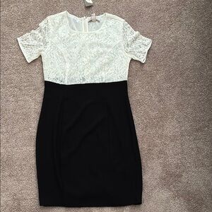 Forever 21 Cream Lace and Black Mini Dress